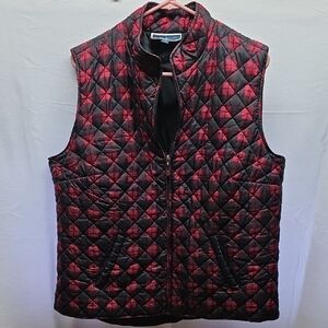 Karen Scott Quilted Plaid Vest in Red and Black